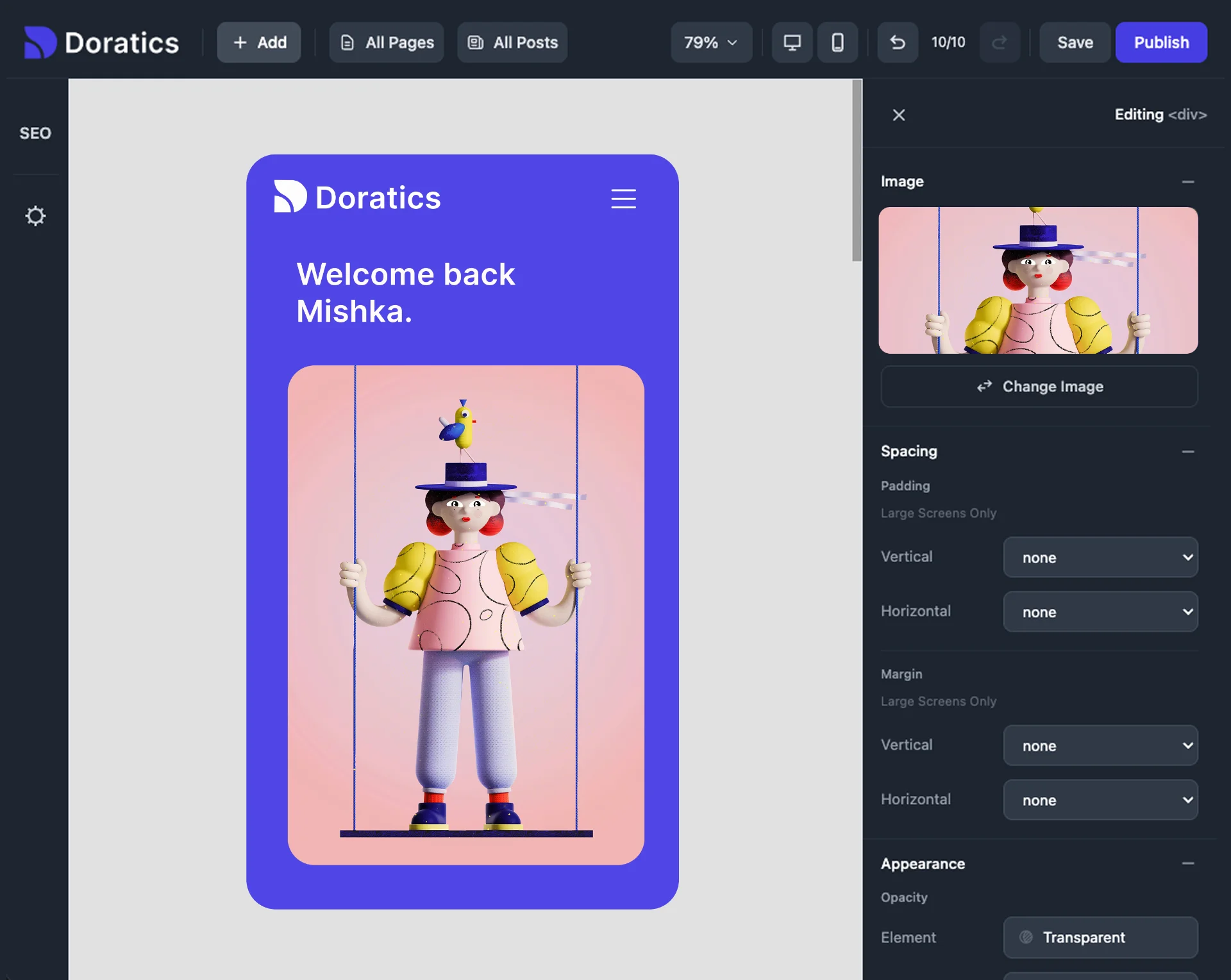 Doratics editor preview