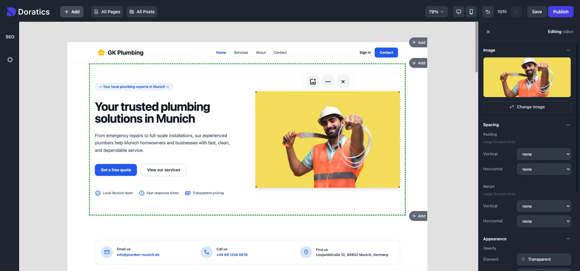Doratics editor preview
